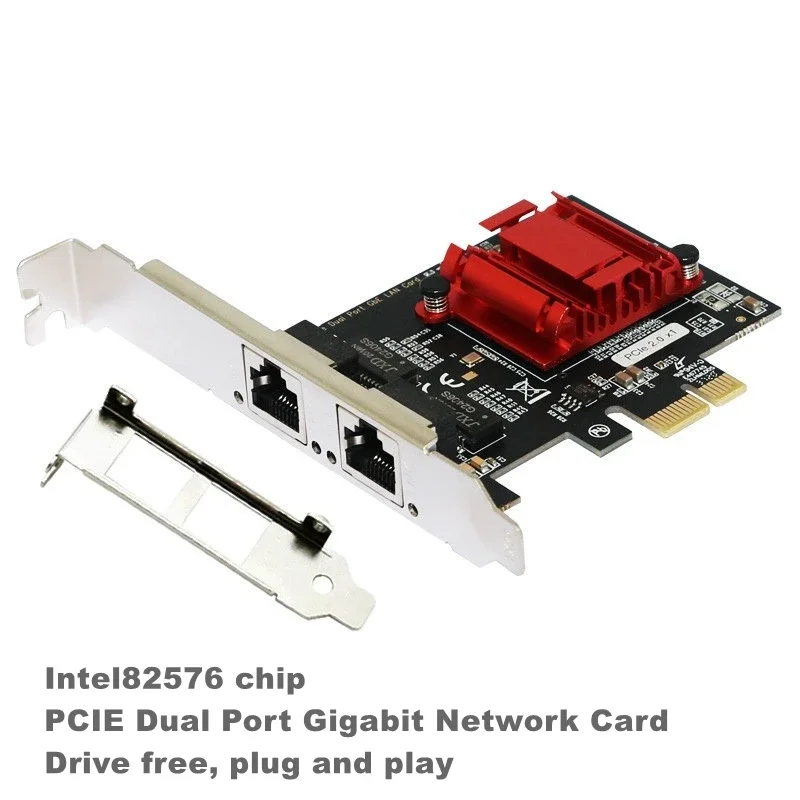 

Двухпортовая PCIe Gigabit сетевая карта 1000M PCI Express Ethernet адаптер с 82576 двумя портами LAN NIC карта