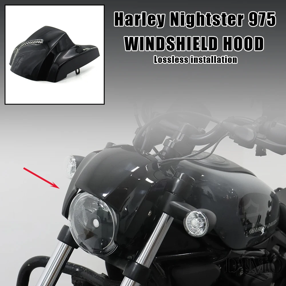 

Motorcycle Gloss Black Front Mask Headlight Fairing Cover FOR Harley Nightster 975 RH975 RH 975 Special 2022- 2023