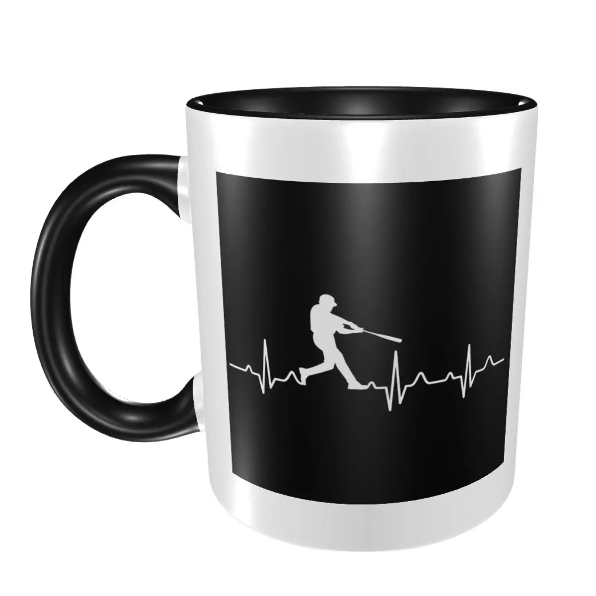 

Baseball Player Heartbeat Mug Funny Ceramic Coffee Cups Tea Mugs Milk Cup Drinkware Gift for Friends