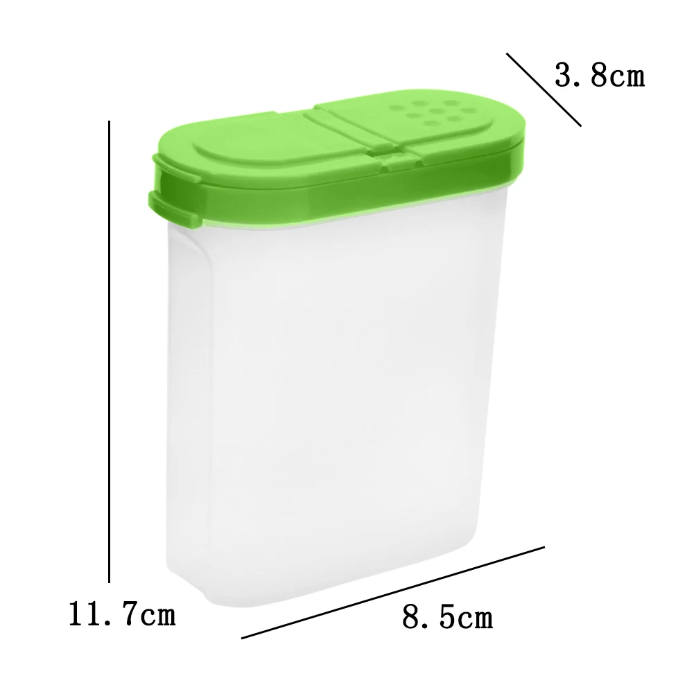 250ml 2 Lid Moisture-proof Transparent Seasoning Box Spice Condiment Bottle  Kitchen Nut Grain Cereals Storage Box