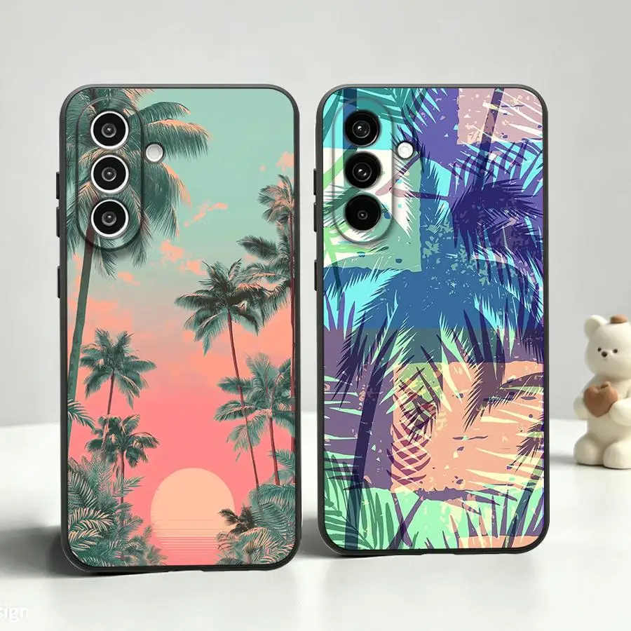 Phone Cover Case for Samsung Galaxy A53 A17 A23 A73 A51 A57 A15 A55 A05 A52 A36 A06 A25 A16 A37 A50 A70 A41 A12 A13 Sunset Palm
