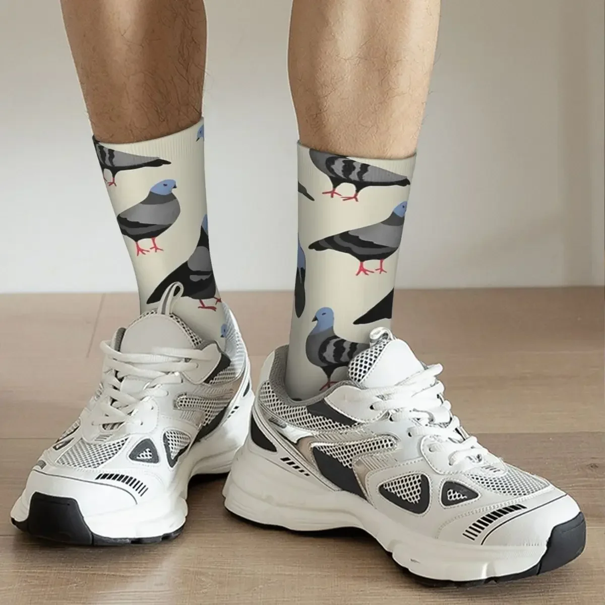 Design 33 - The Pigeons Socks Harajuku Wysokiej jakości pończochy całoroczne Długie skarpetki Akcesoria dla mężczyzn Prezenty dla kobiet