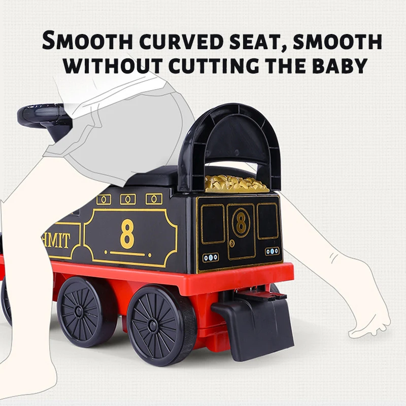 Manned Retro Train Electric Rail Car Children Baby Walker Stroller Toy Boy 3 Years Old Rechargeable Rail Train Toy Gift