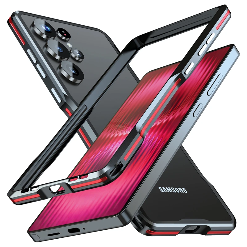 

Metal Frame Phone Case For Samsung Galaxy S25 Ultra S22 S23 S24 Aviation Aluminum Alloy Bumper Protective Cover