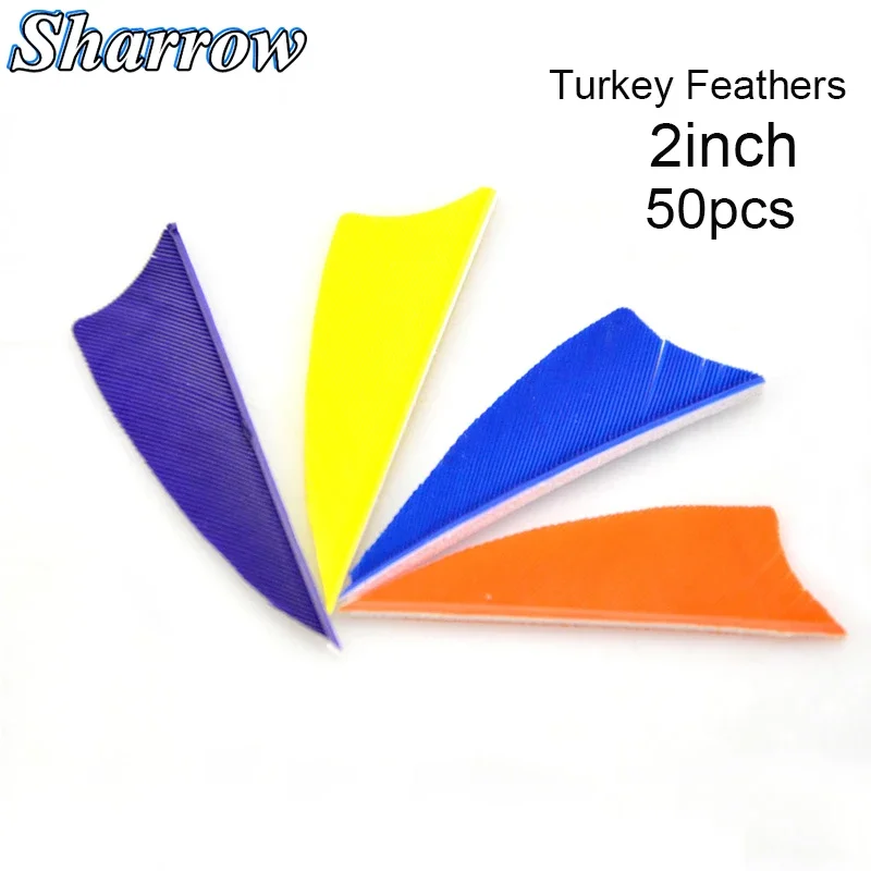 

50pcs Archery Turkey Feathers Vane Universal Shield Feather Arrow Fletching Wing For Archery Hunting Target Bows DIY Tool