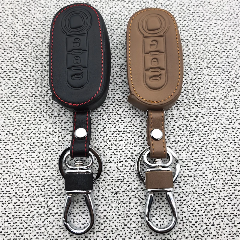 Leather Car Remote Key Case Cover for Citroen C-Crosser C3 C4 Picasso Berlingo Case for Peugeot Partner Tepee 207 307 308