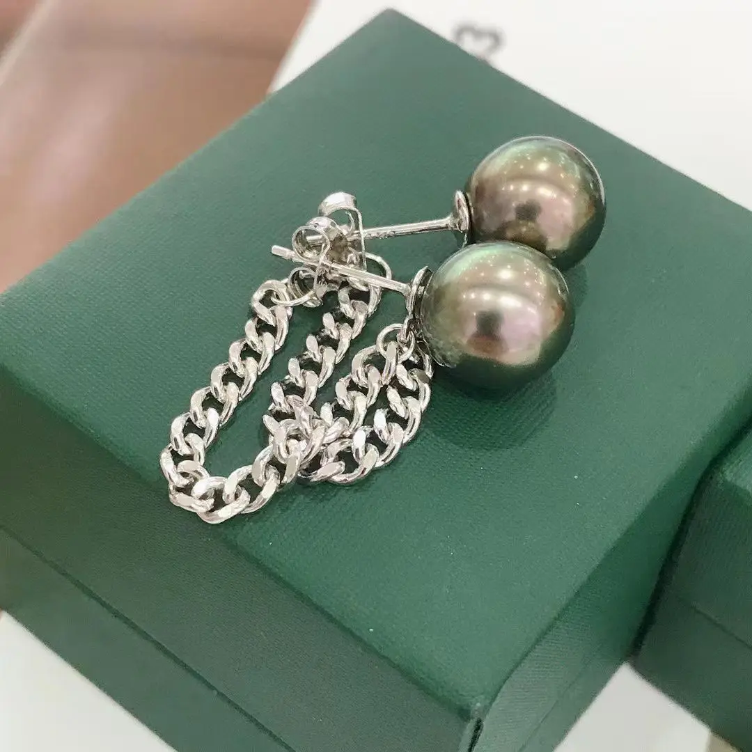 

Wholesale S925 Sterling Silver Earrings Mount Findings Settings Base Mounting Parts Accessory for 8-10mm Pearls 5 pairs/lot