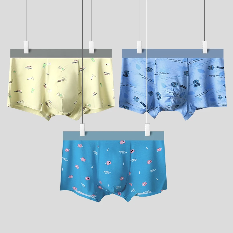 

3 pairs of seamless underwear, men's briefs, comfortable soles, underpants, men's sporty and breathable quad-corner shorts