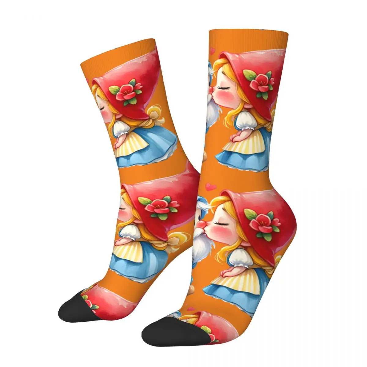 Crazy compression Gnomeo And Juliet Sock for Men Harajuku Gnome Seamless Pattern Crew Sock Novelty