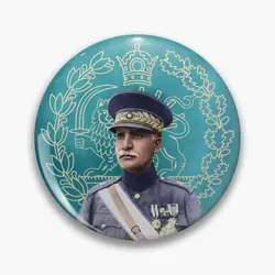Reza Shah Pahlavi The Great King Of Iran  Soft Button Pin Creative Women Jewelry Clothes Funny Hat Fashion Cute Metal Brooch