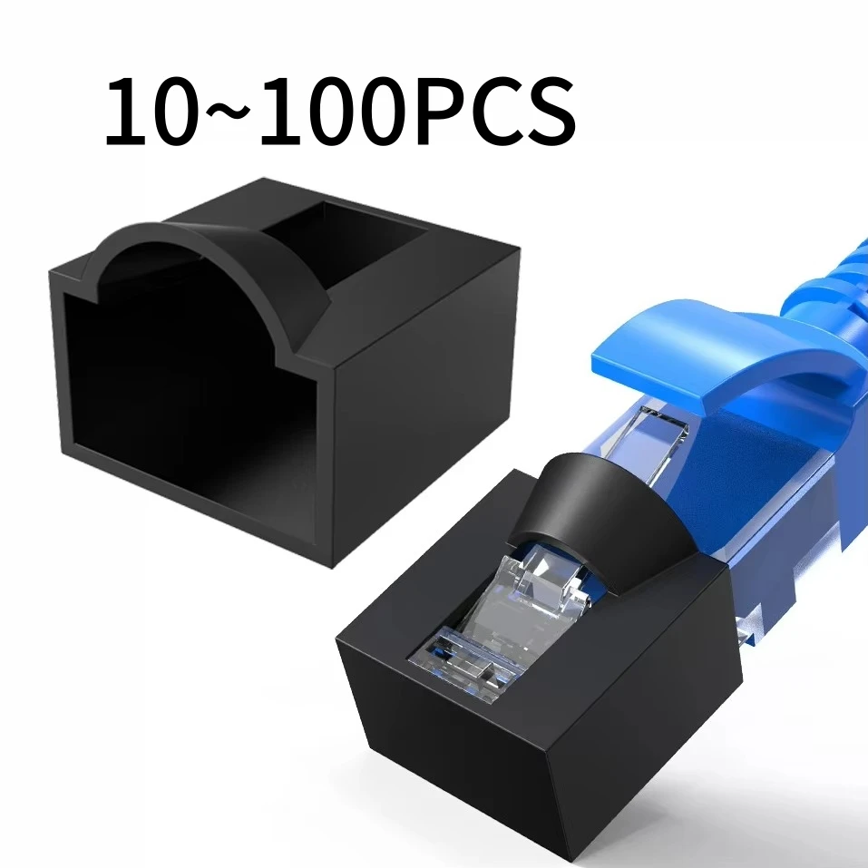 10/100PCS RJ45 Connectors Dust Cover Protector Ethernet Cable Plug Protective Case Cap for CAT5/6/7/8 Connector Dustproof Caps