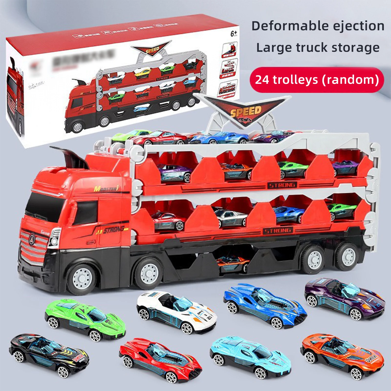Car Toys Set Push Educational Around Play Funny Transport Truck with 8/16/24 Alloy Car Toys for Boy Girl Foldable Car Track Set