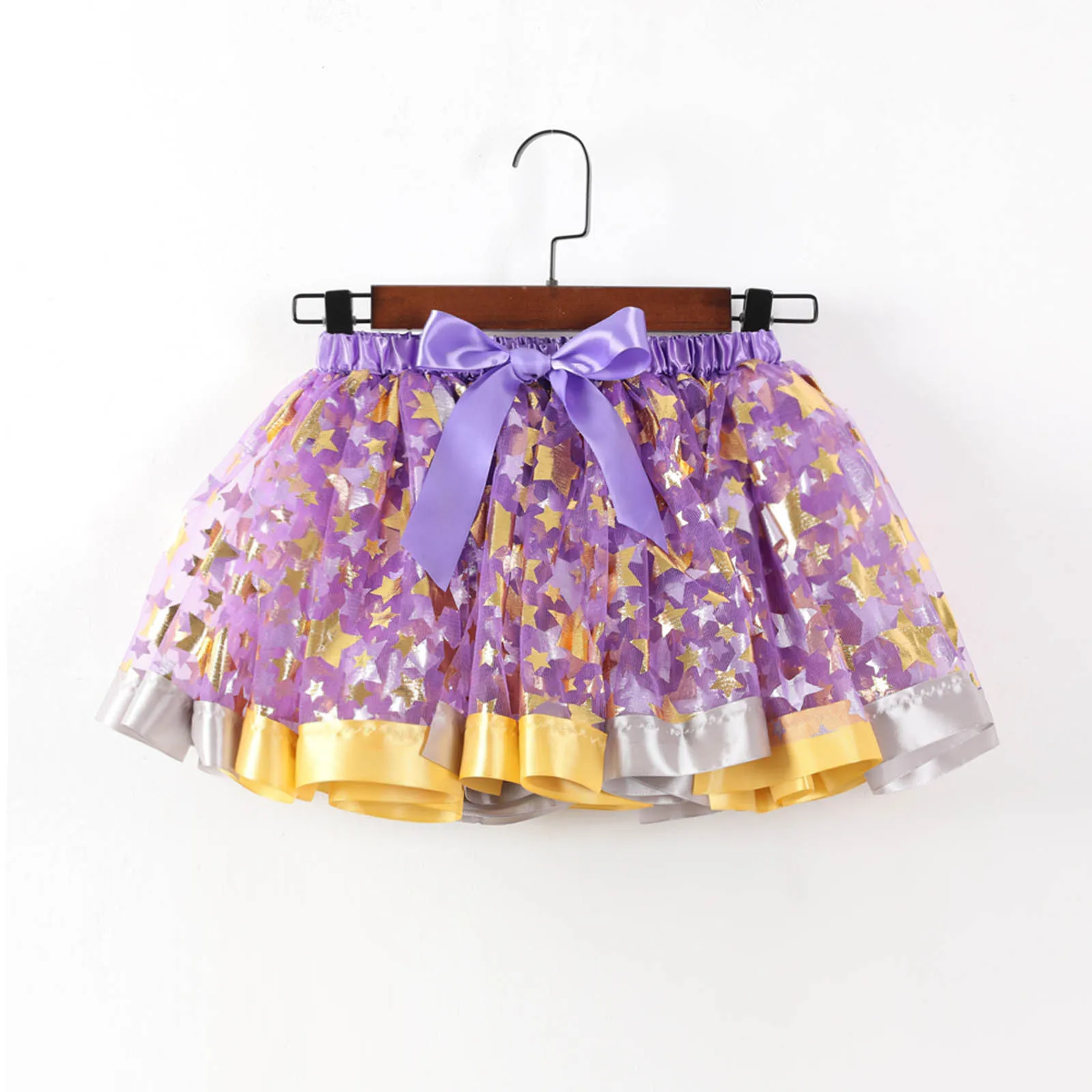 Colorful Dancing Pleated Girls Party Puffy Skirt Christmas Tulle Skirt Print Petticoat Underskirt Kid Girl Tutu Princess Skirt