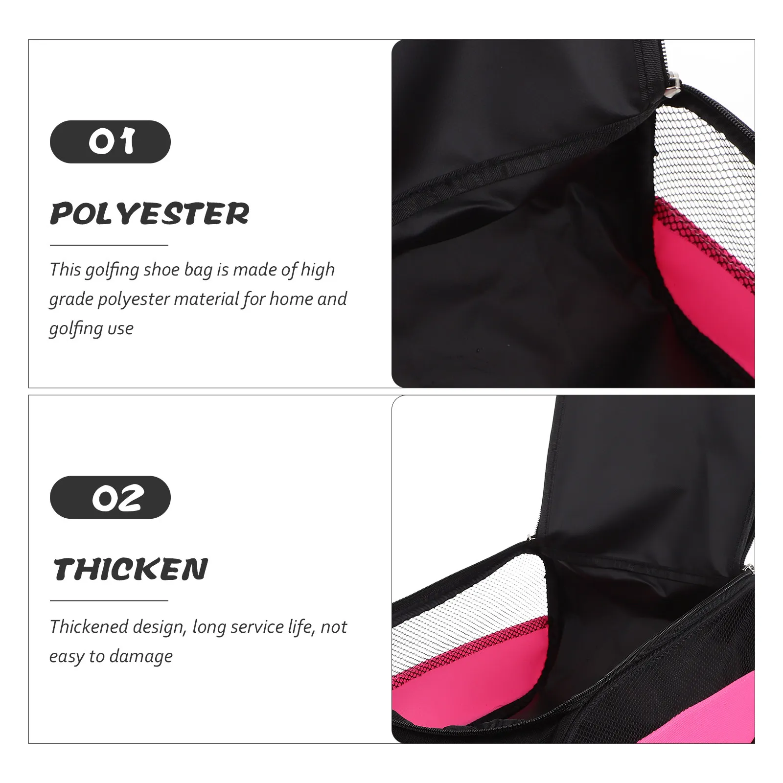 Zippered Golfing Shoes Bag Portable Breathable Golf Shoes Pouch for Men Outdoor Sports Cycling Football Tennis Basketball