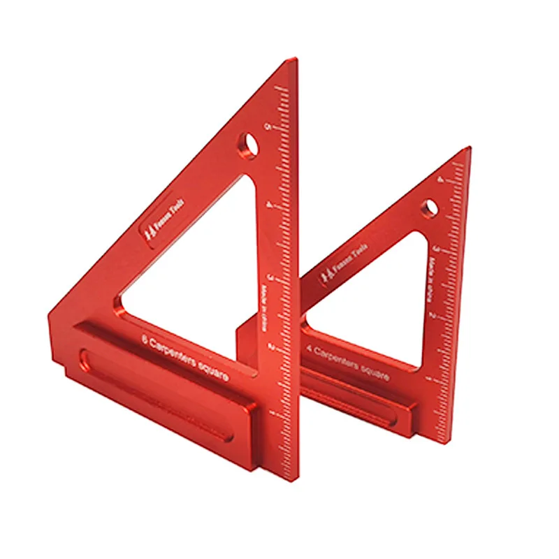 Carpenters Tools Aluminium 4 Inch Triangle Ruler 45/90 Degrees Angle Ruler speed square Marking Line Measuring Woodworking Tools