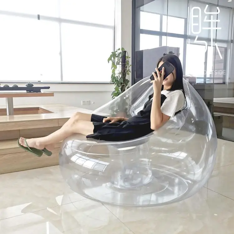 Inflatable Transparent Sofa Single Outdoor Music Festival Camping Sofa Bed Cafe Seat