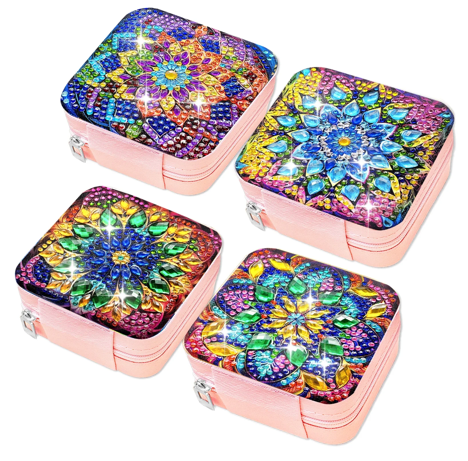 1pc/set Mandala Diamond Art Jewelry Box Kits for Adults Diamond Art Portable Jewelry Box Diamond Painting Jewelry Storage Box