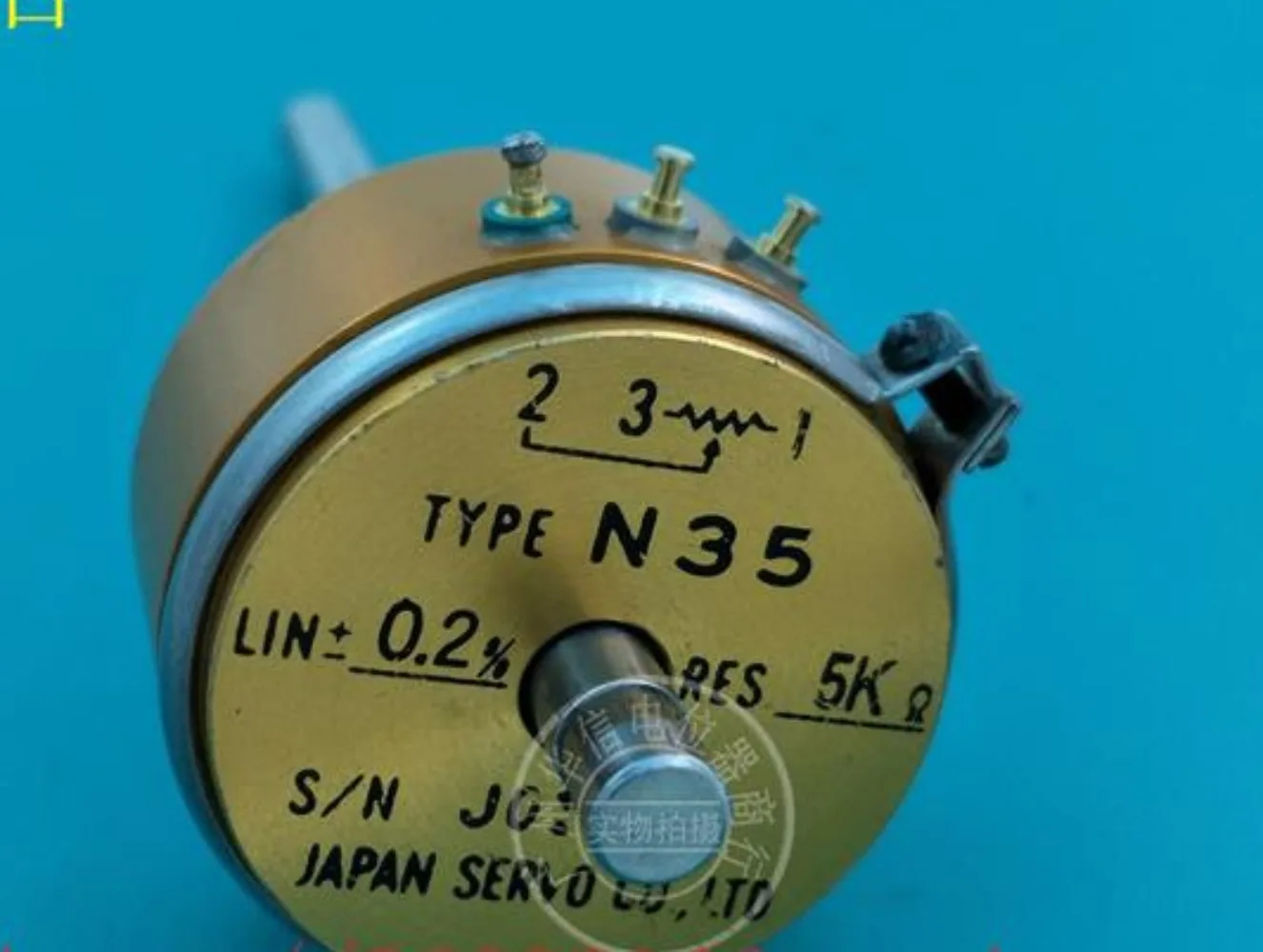 N35 5K conductive plastic potentiometer with dual axis adjustable shaft lengths of 64mm and 12mm respectively