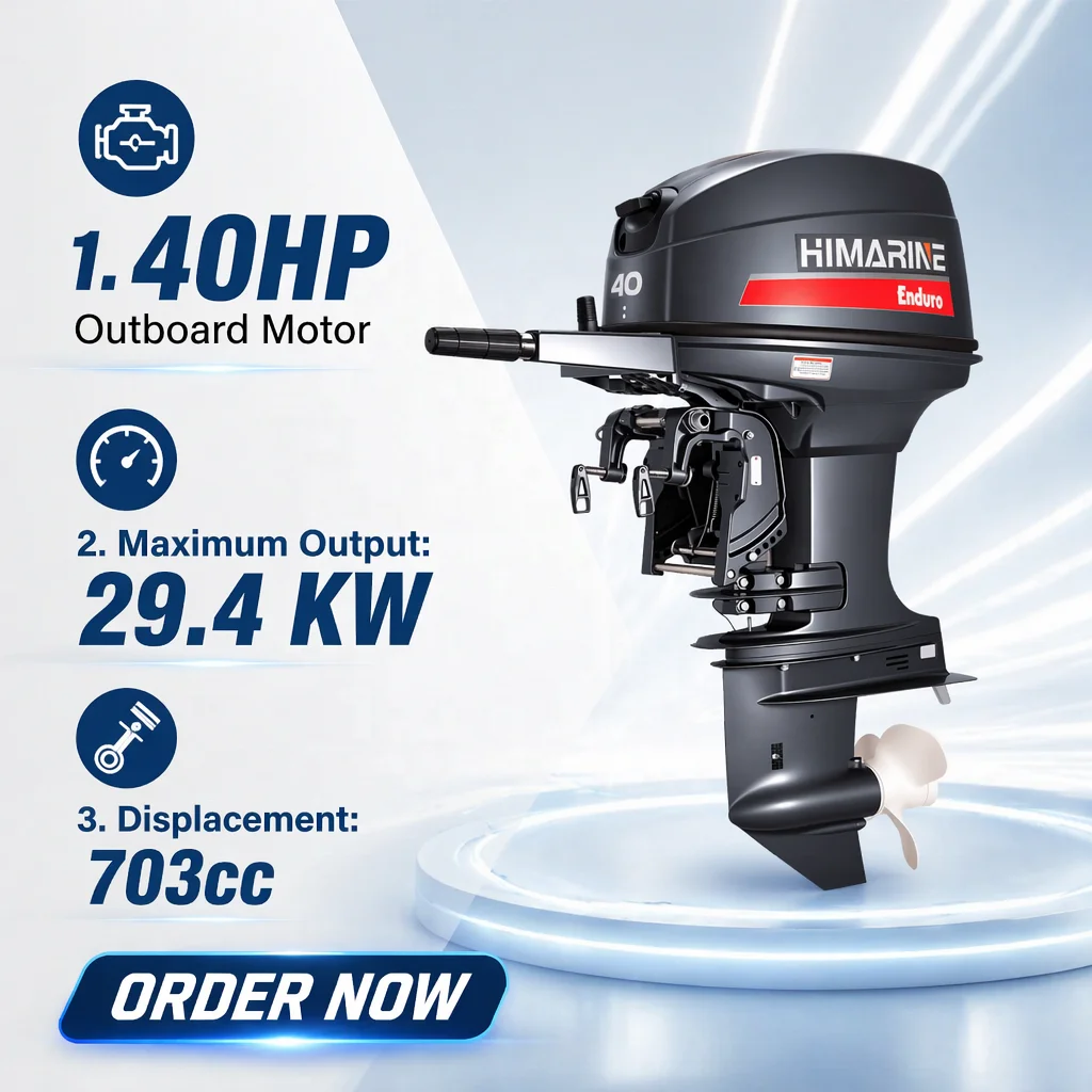 Himarine 2 Stroke 40HP Outboard Motor E40X Short Shaft Compatible Style E40XMHS E40XMHL Marine Boat Engine