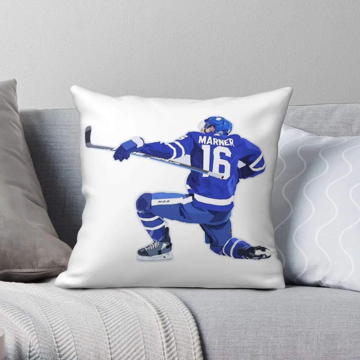 Mitch Marner Square Pillowcase Polyester Linen Velvet Pattern Zip Decorative Throw Pillow Case Home Cushion Cover