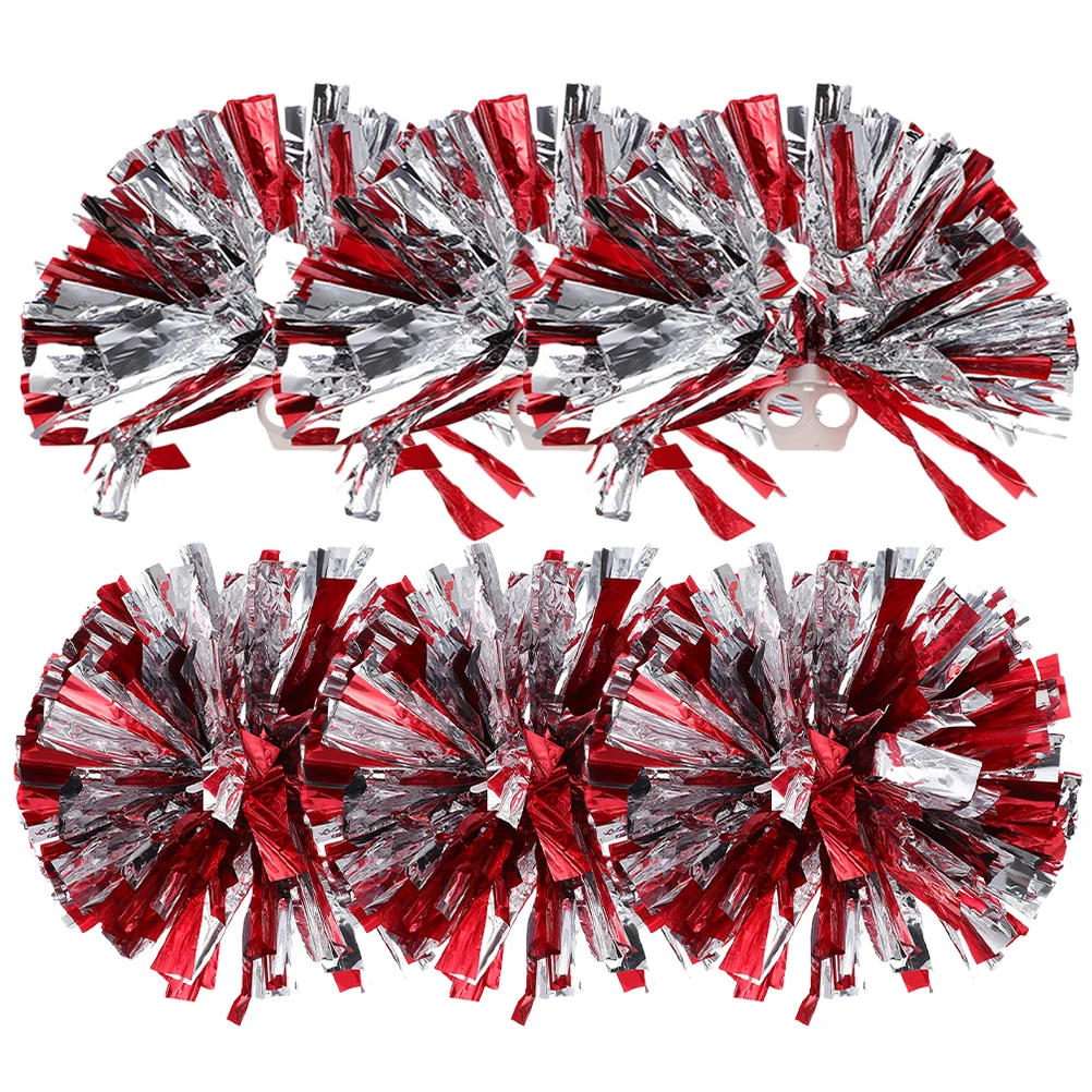 

6 Pcs Cheerleading Hand Flower Cheering Props Cheerleader Pom Poms Pompom Pompoms Squad Red Cheerleaders Dance