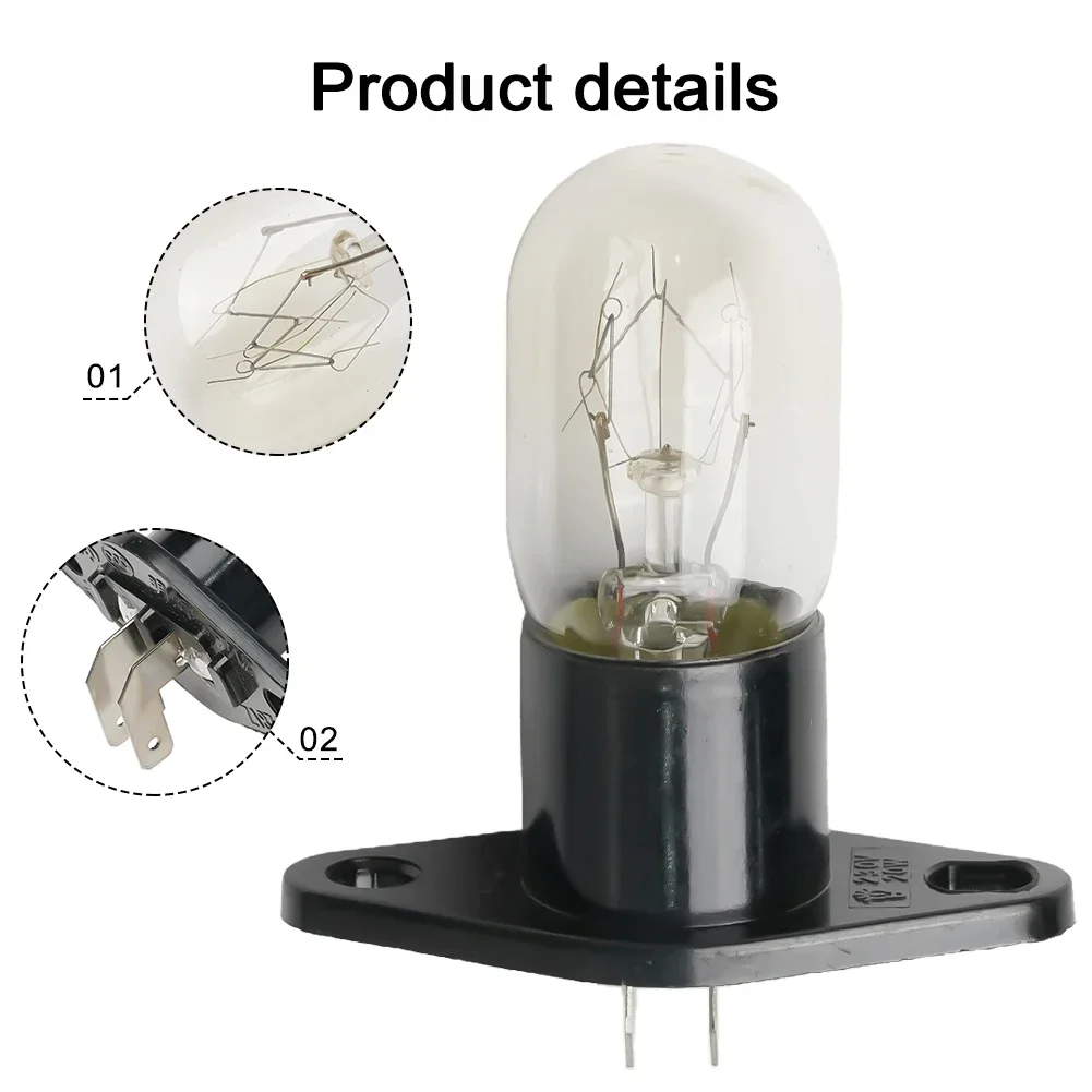 250V Microwave Ovens Light 2A Global Lamp Halogen Bulbs Base 2-Pins For Microwave Oven siemens oven lamp - alternate angle