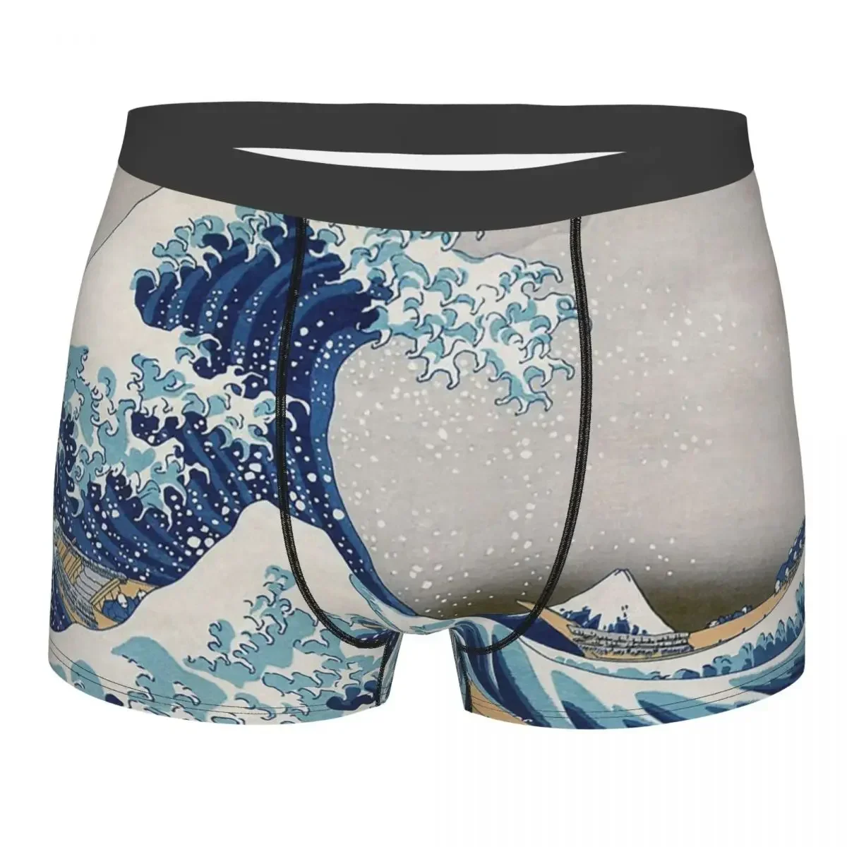 Man Under The Great Wave Off Kanagawa Katsushika Hokusai Underwear Funny Boxer Shorts Panties Male Breathable Underpants S-XXL