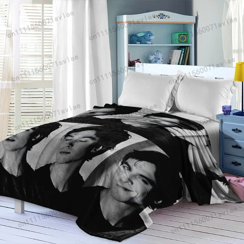 Customize High-Definition Printed Blanket with American Actor Ian Somerhalder Design, Warm and Comfortable, 230GSM, 1pc, for Sof