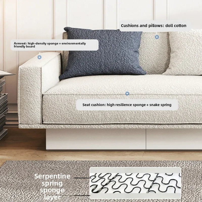 Straight sofa small apartment simple modern drawer storage