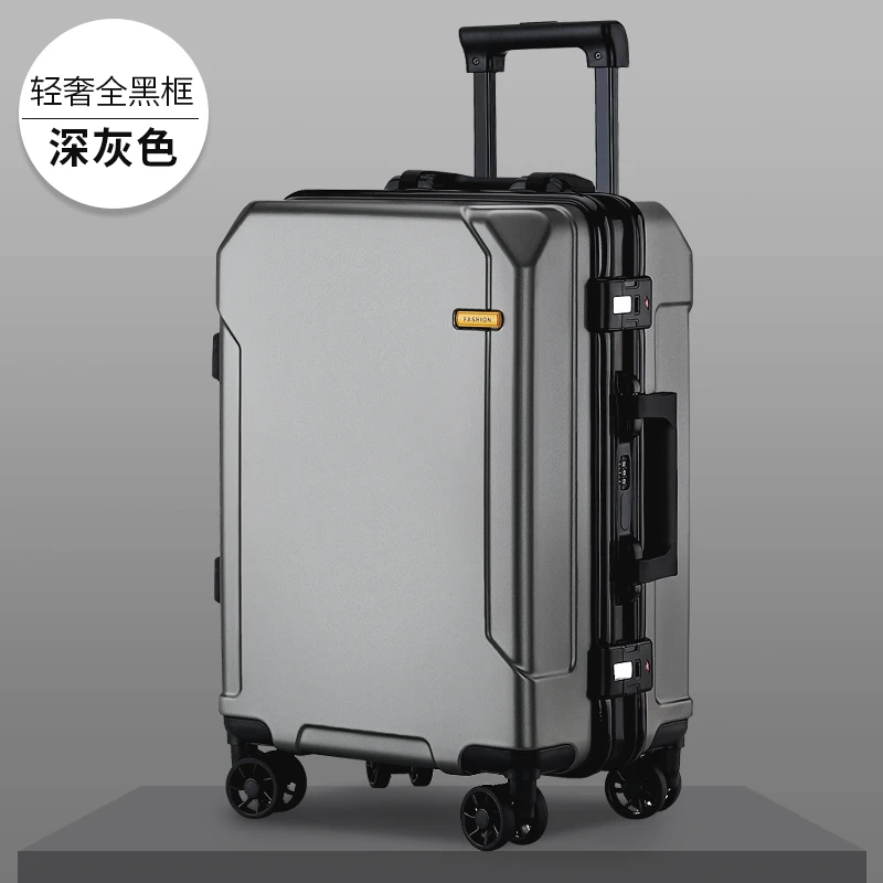 Travel Luggage fashion trend 24 inch suitcase aluminum frame trolley case for men and women small 20 inch cabin suitcase