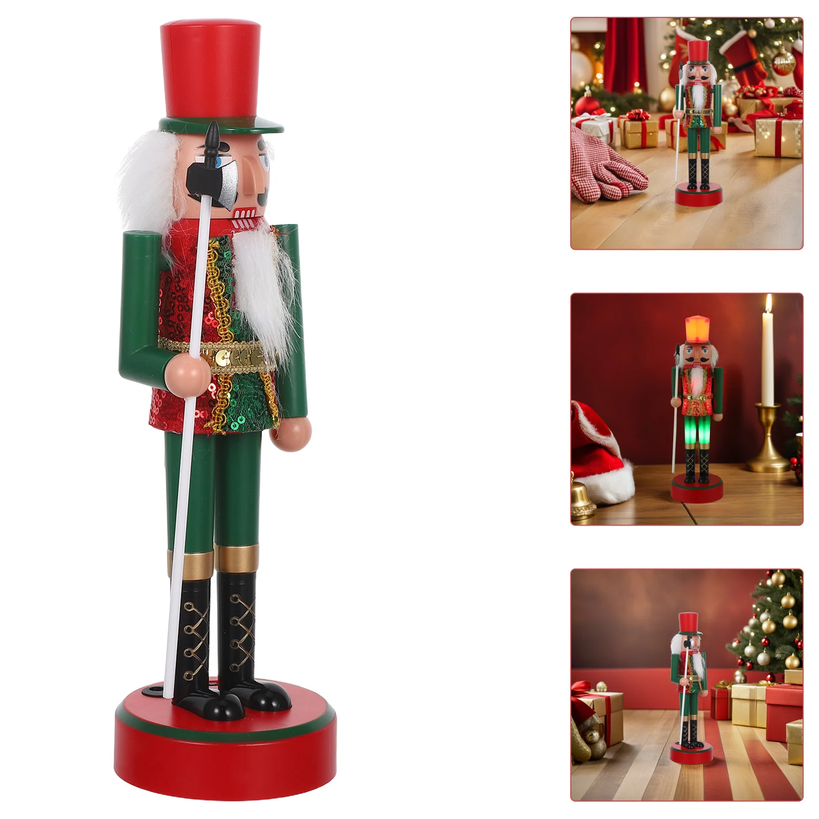 

Lighted Christmas Nutcracker Soldier PVC Tabletop Decoration Traditional Xmas Nutcracker Home Decor Nutcrackers Figures