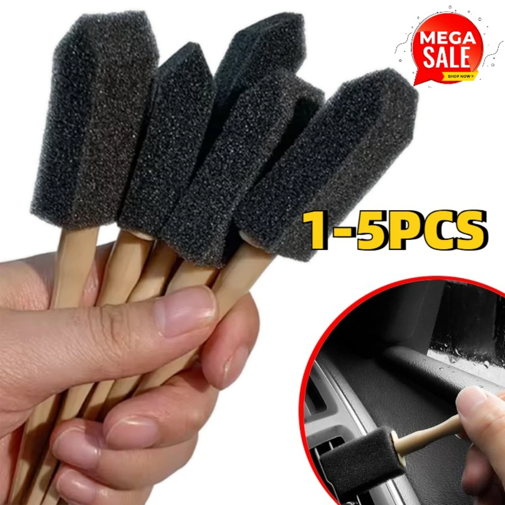 

1/3/5PCS Mini Car Air Conditioner Sponge Brush Soft Sponge Head For Air Outlet Cleaning Gap Detail Brush Car Cleaning Tools