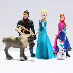 5 pz/set Frozen Princess Snow Queen Anna Elsa Kristoff Sven Olaf modello in PVC Action Figure Dolls Toys For Kids regalo di natale