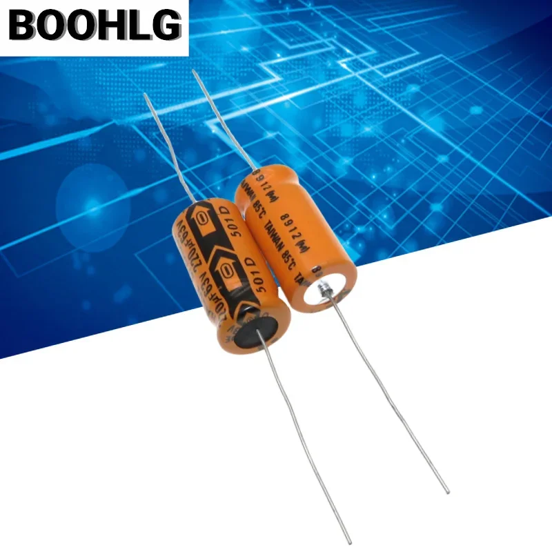 5pcs Sprague horizontal axial polarized 63V 220uf aluminum electrolytic capacitor 13X26