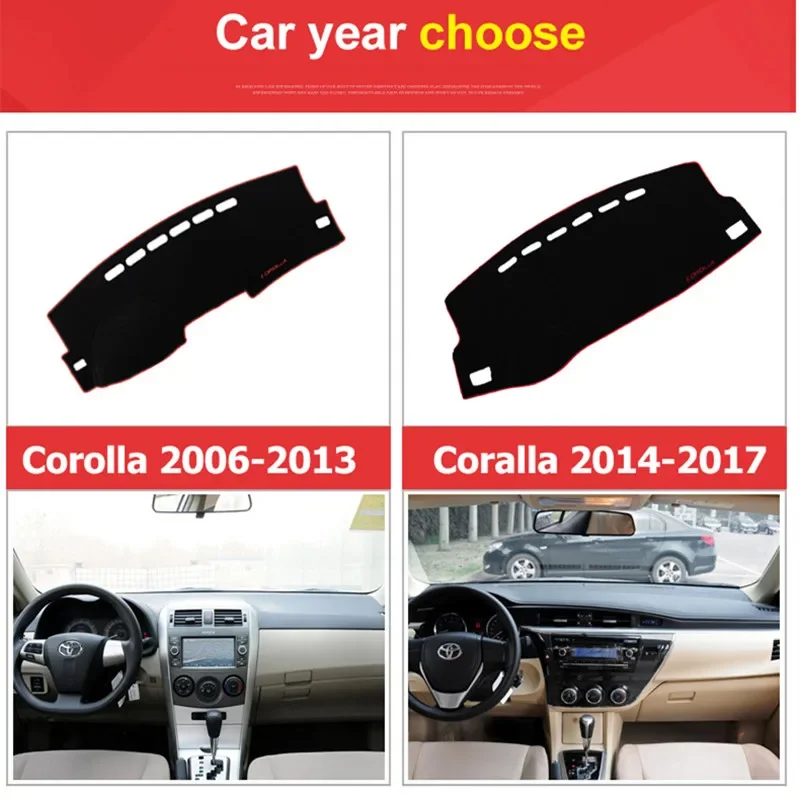 Automobile Instrument Panel Shading Pad Dashboard Cover Light Pad Dark Mat For Toyota Corolla 2006-2013 2014 2015 2016 2017 2018