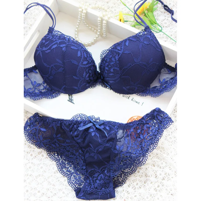 Set Lingerie seksi wanita, setelan Lingerie renda modis warna polos nyaman untuk perempuan