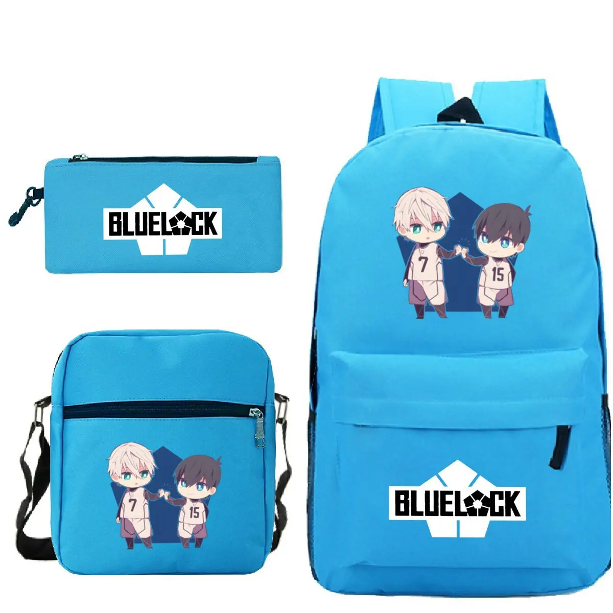 

Anime BLUE LOCK Isagi Yoichi School Backpack Laptop Bagpack Boys Girls Cartoon Bookbag Shoulder Bags Pencil Case Mochila 3Pc Set