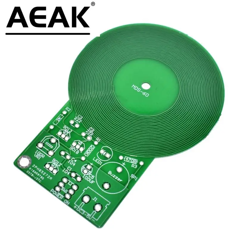 AEAK DIY Kit Metal Detector Kit Electronic Kit DC 3V-5V 60mm Non-contact Sensor Board Module DIY Electronic Part Metal Detector