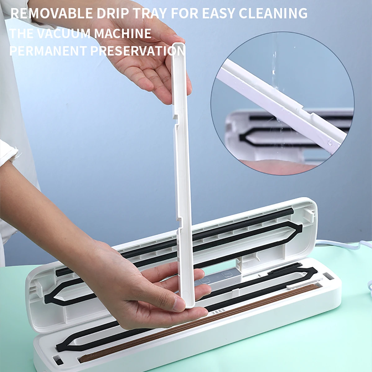 Best Dry Wet Food Vacuum Sealer Packaging Machine 220V Automatic Commercial Household Kitchen Food Vacuum Sealer with 10pcs bags