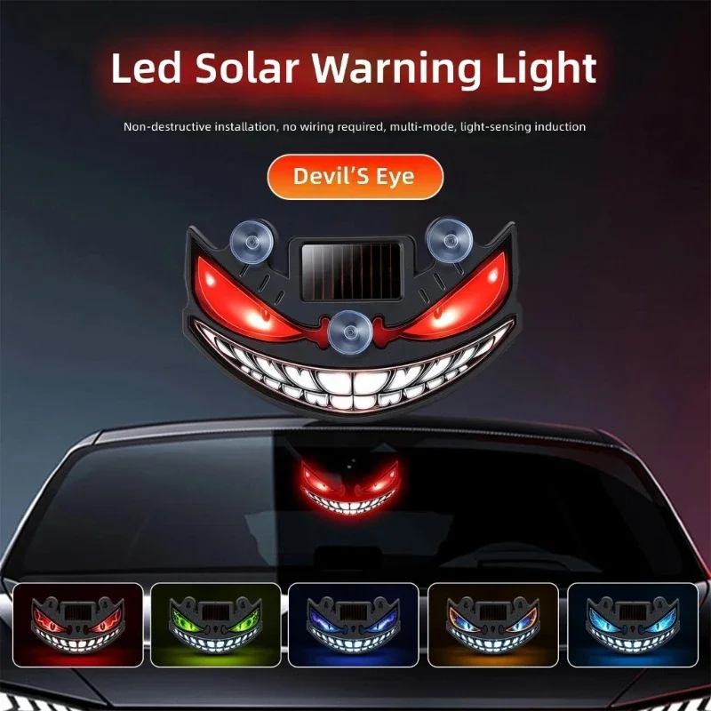 Car Rear Window Decorative Light, Solar Powered LED Accent with Suction Cups and Auto Light Sensing for Daily Use