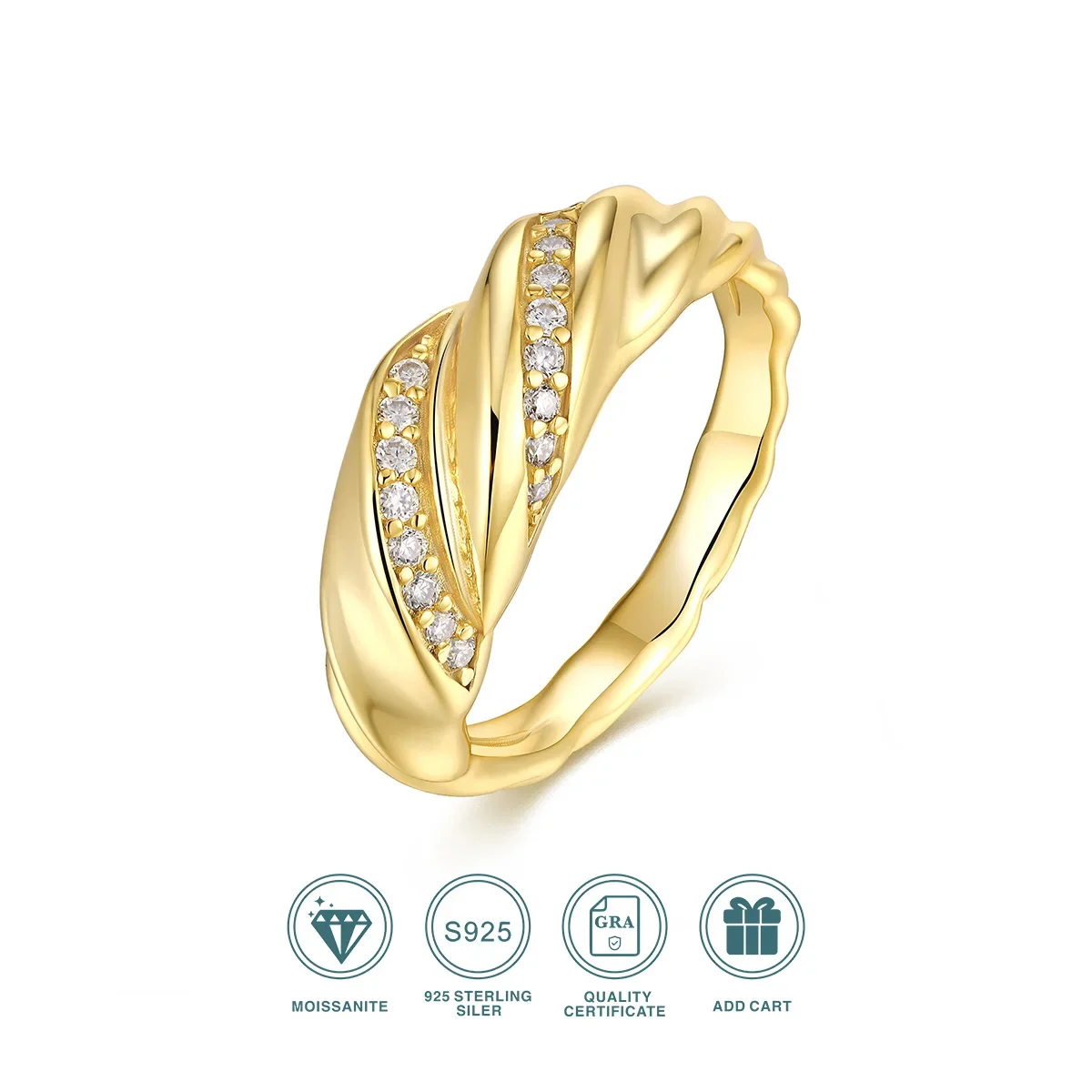 Moissanita con certificación JIUZUAN GRA para mujer, oro blanco de 18 quilates, plata de ley, alianza de boda s925, probada por probador de diamantes
