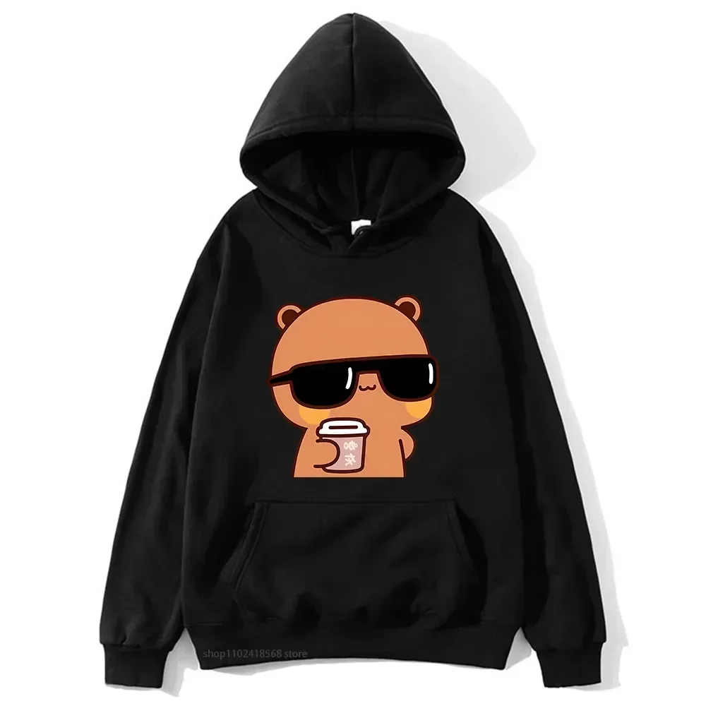 Couple Hoodies Bubu Is Watching Movie With Dudu Autumn Winter Sweatshirt Cartoon Kawaii Pullover Harajuku Men Women Sudaderas