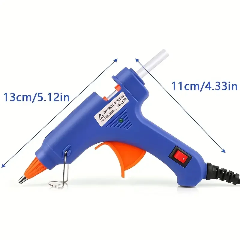 20W Hot Melt Glue Gun With 7MM Transparent Glue Stick Mini Gun Home Electric Heat Temperature Gun Repair Tool Special Stick Set