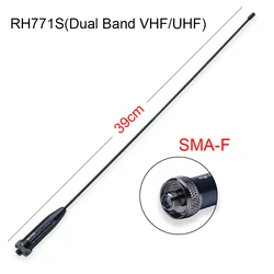 RH771S Portable Walkie Talkies Antenna, Dual Band, VHF, UHF, 2.15dB, 3.4dB, High Gain Titanium Alloy Whip, Light Weight, 144 MHz