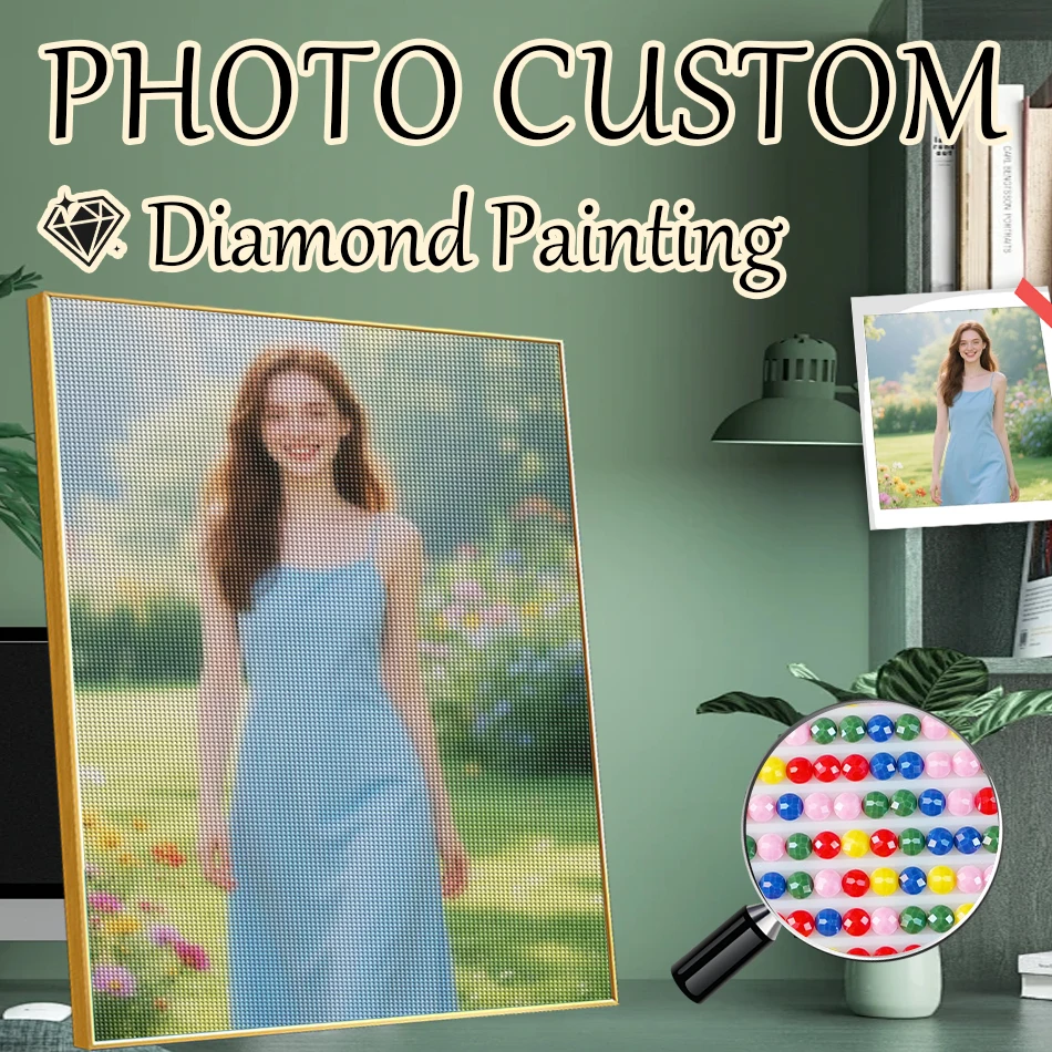 

GATYZTORY Photo Custom DIY Diamond Painting Full Square Round Drill Embroidery Set Mosaic Crafts Supplies Home Leisure Gift
