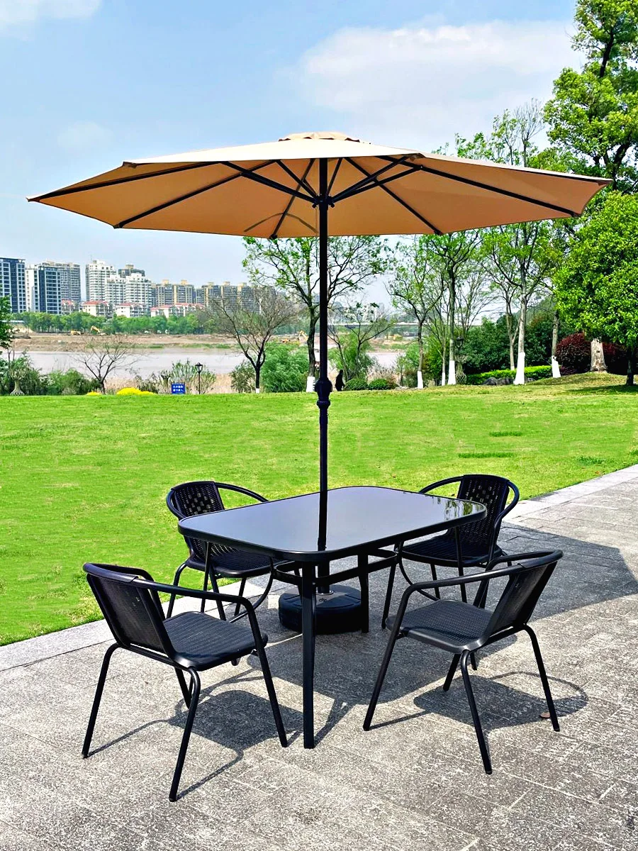 Outdoor table and chair three-piece set, outdoor open air yard garden garden table and chair combination