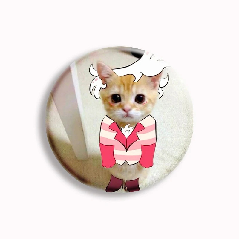 Cursed Cat Alastor Angel Husk Lucifer Adam Cats Meme Button Pin Creative Funny Anime Memes Brooch Badge Fans Collect Gifts