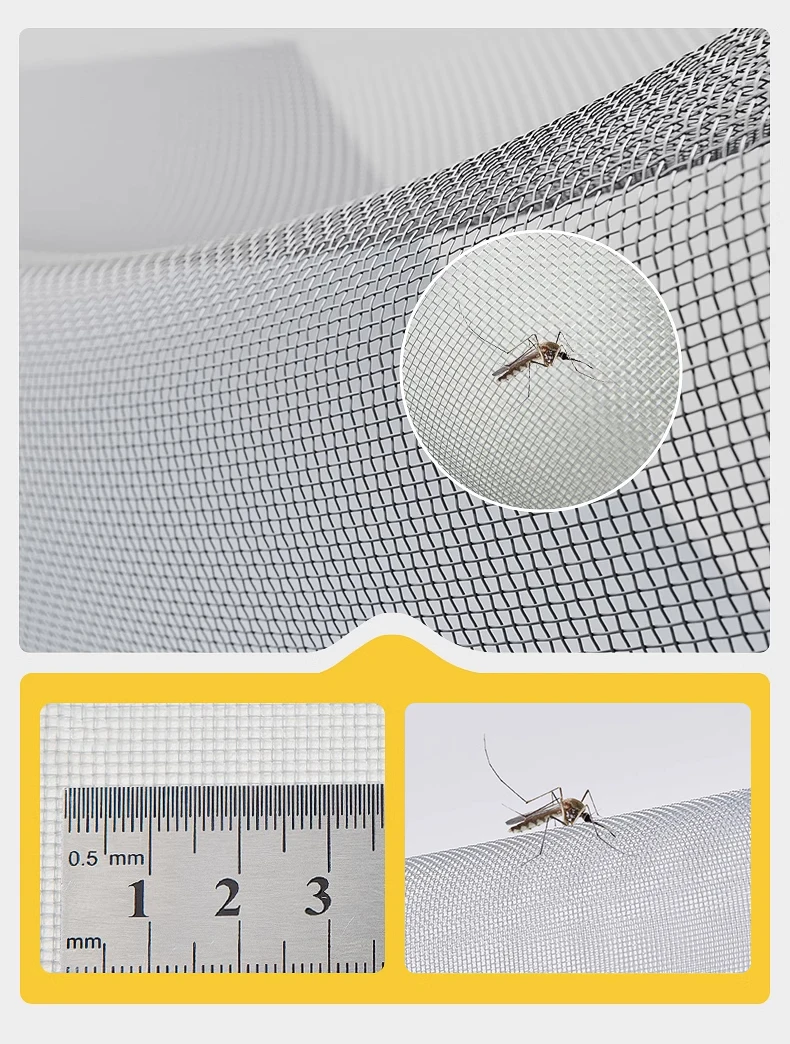 White, Multi-Size Zipper Window Mesh Self Adhesive Zipper, Mosquito Nets For Windows Anti-Mosquito Door Curtain Mesh