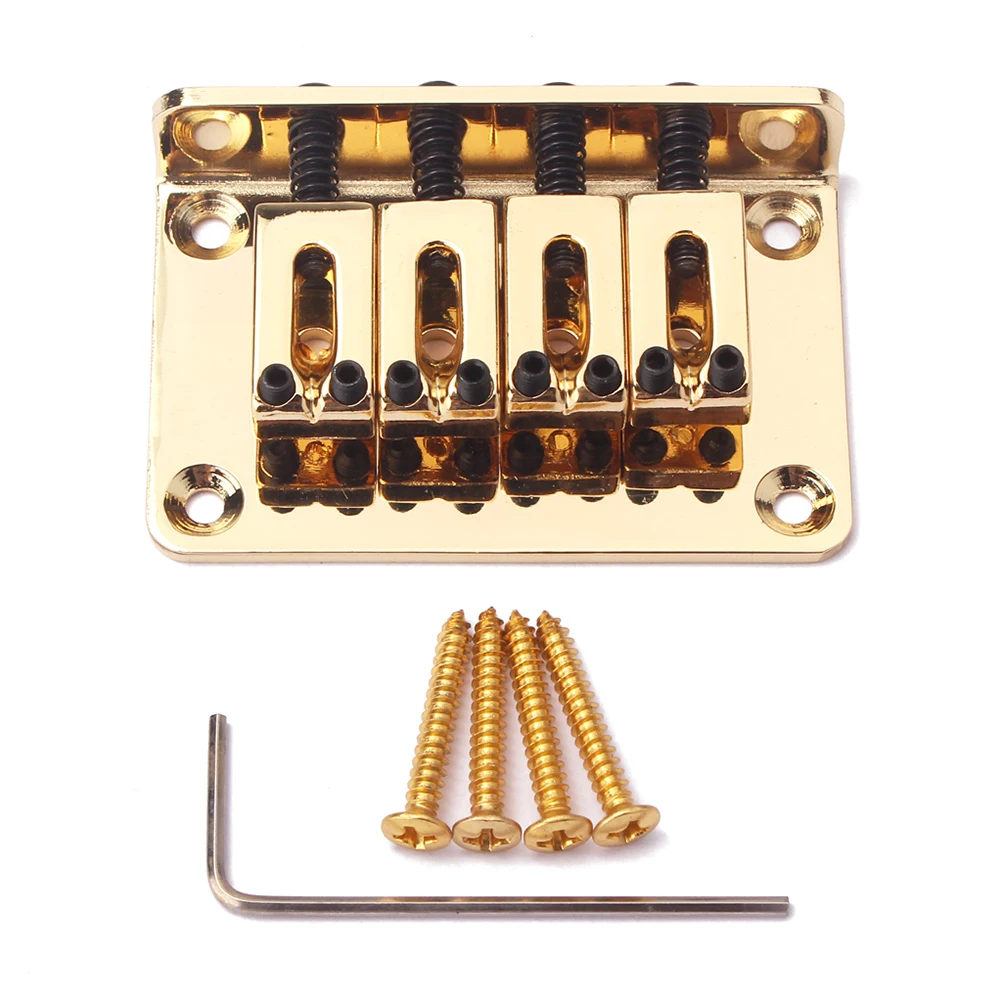 

Golden Piano Bridge Bass with Adjustable Height Guitar String Vintage Style 4 Screws Wrench