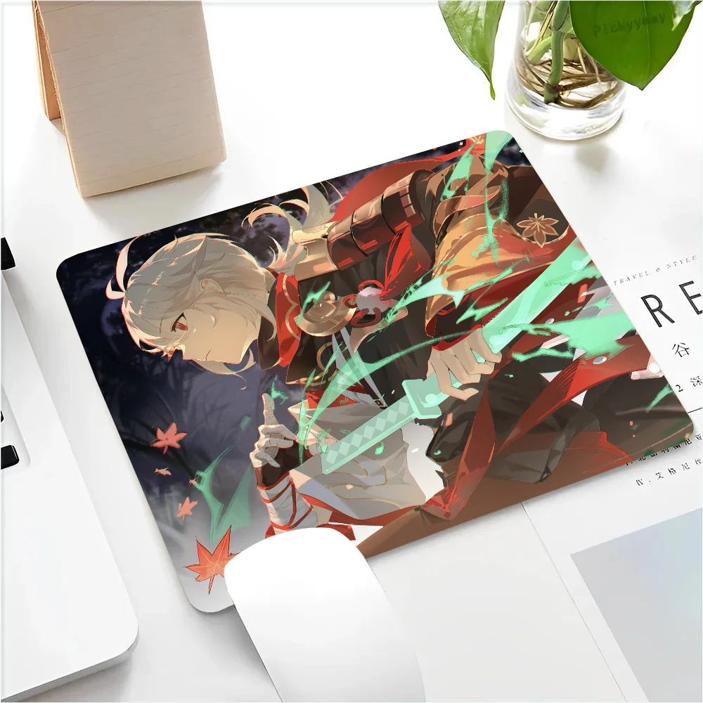 Kaedehara Kazuha Genshin Mousepad Small LockEdge Mouse Pad For Gamers Computer Desk Pad Anti-slip Rubber